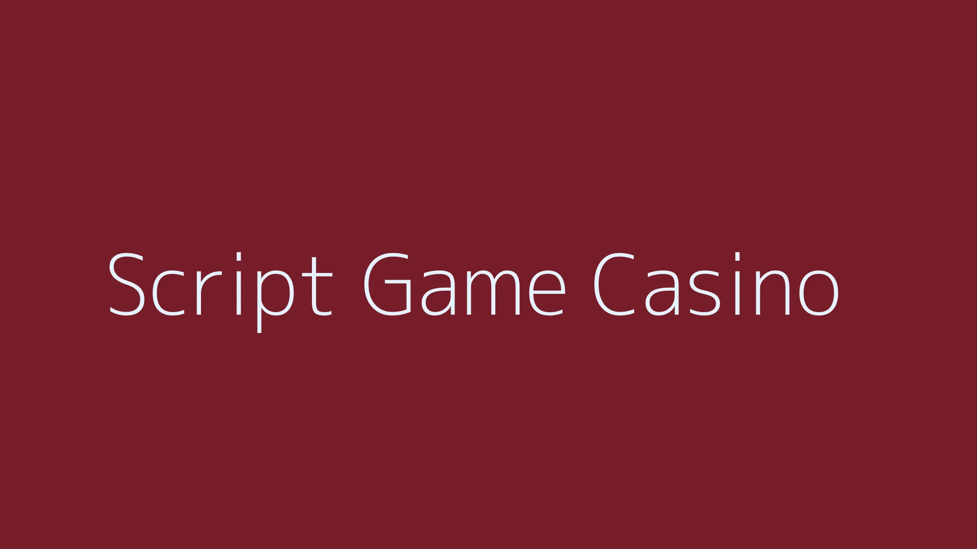 Casino Game Script