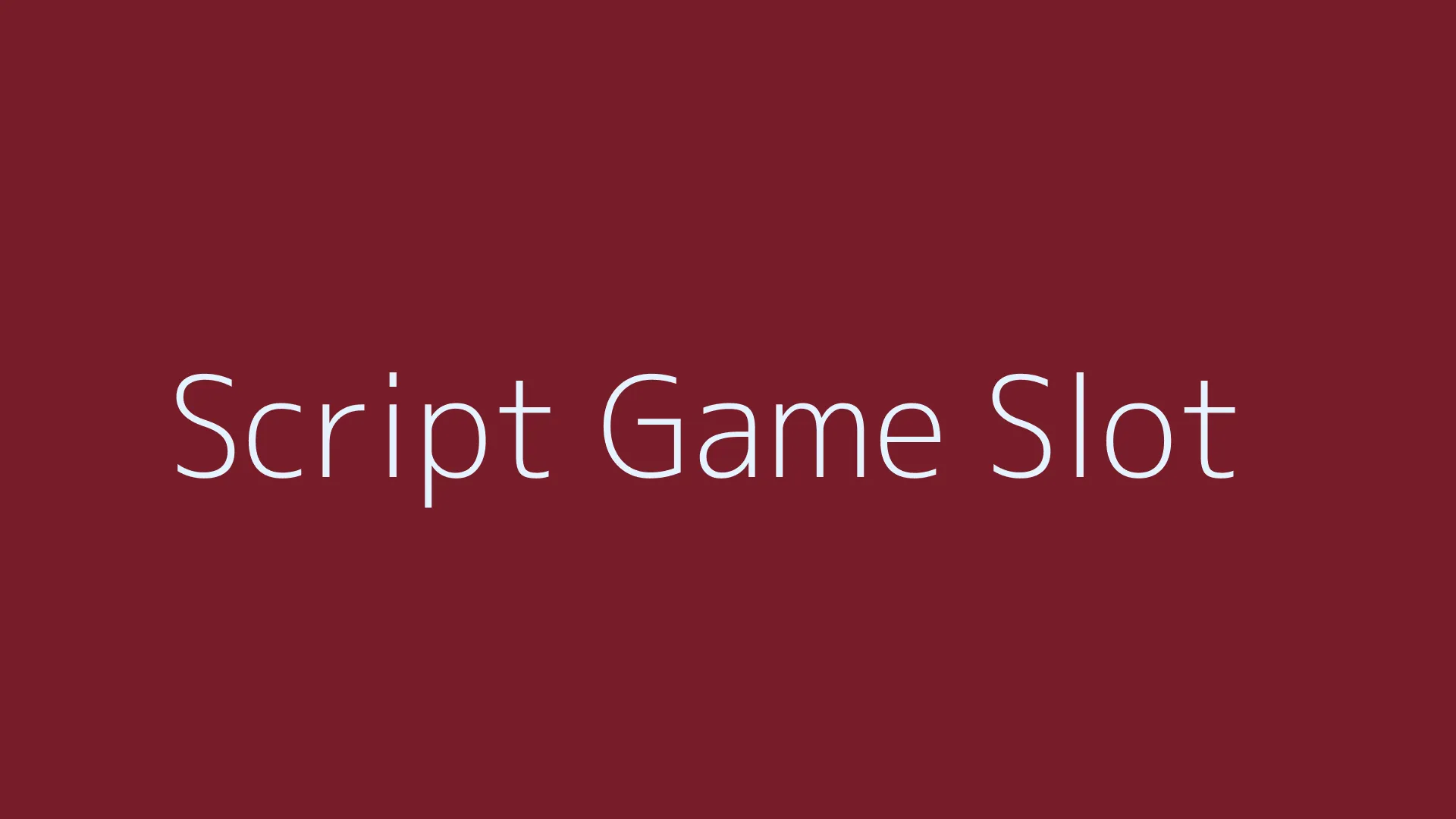 Slot Game Script
