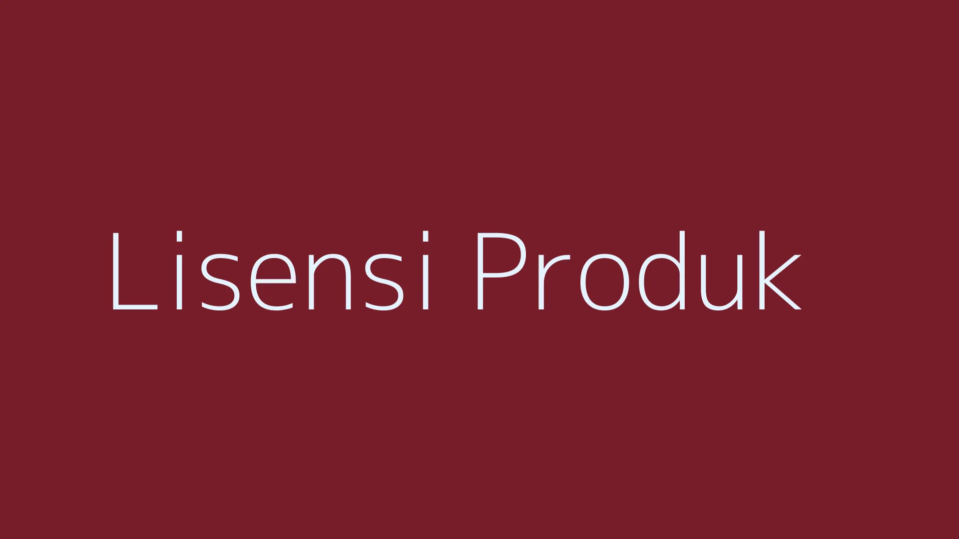Product Licenses